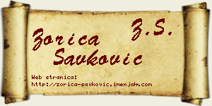 Zorica Savković vizit kartica
